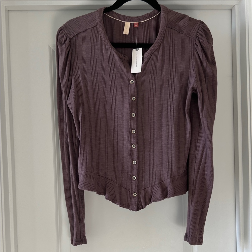 Pilcro Plum Button-Down Shirt